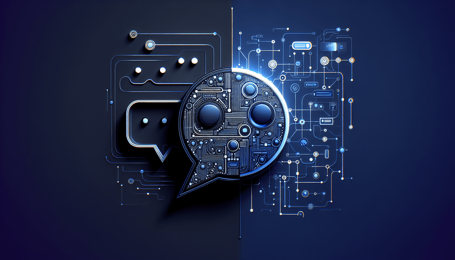 Contrast between simple chatbot and complex AI integration network representing employee vs agency