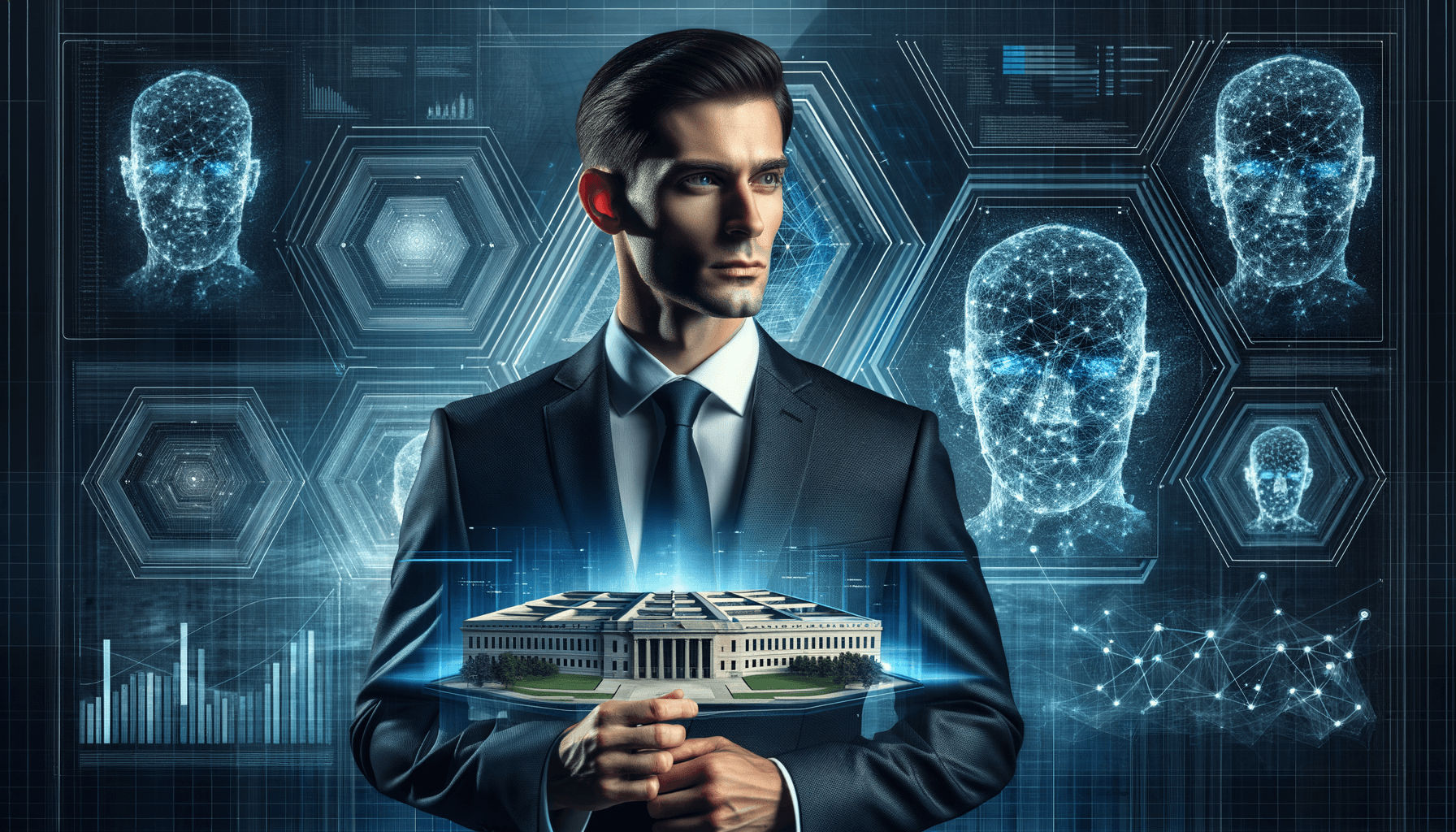 Business executives analyzing AI supply chain risks and Pentagon oversight in corporate setting